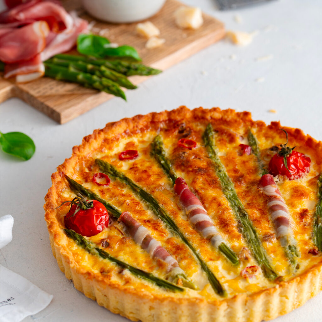 Asparagus quiche recipe using Below Zero