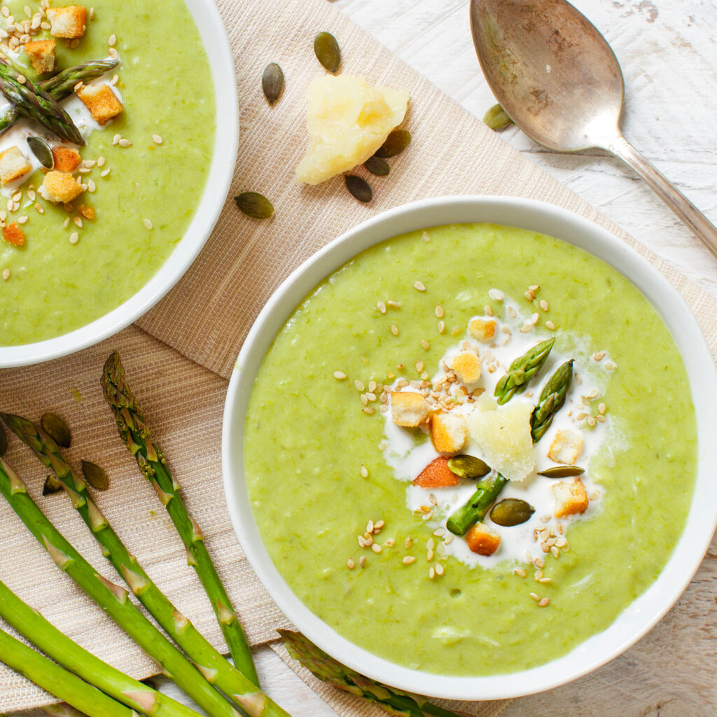 Asparagus soup recipe using Below Zero