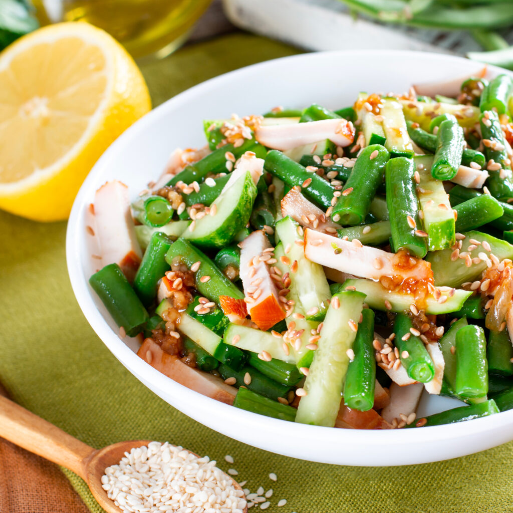 Asian warm salad with green beans recipe using Below Zero