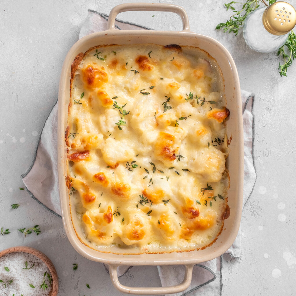 Cauliflower gratin in bechamel sauce recipe using Below Zero