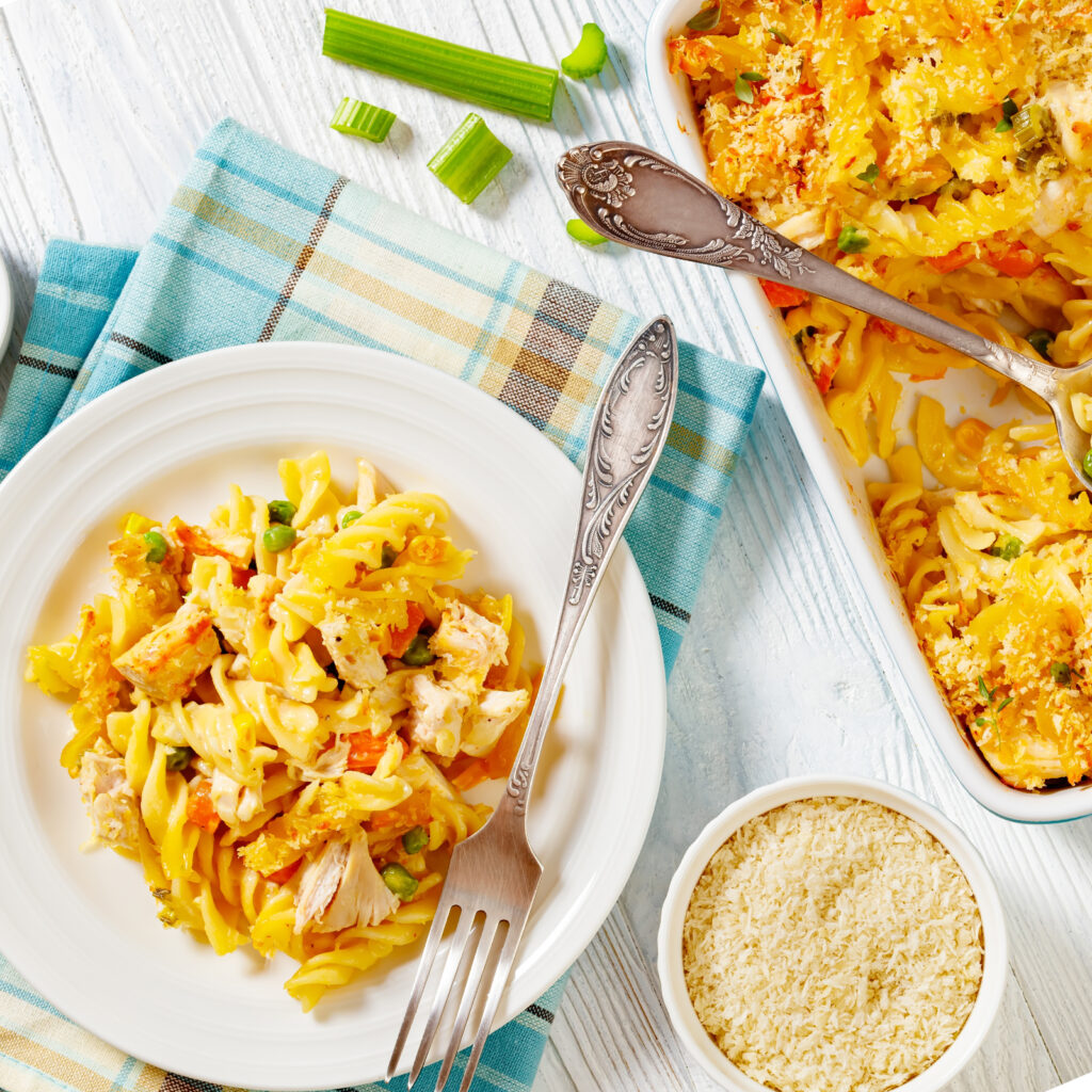 Chicken and vegetables pasta casserole recipe using Below Zero