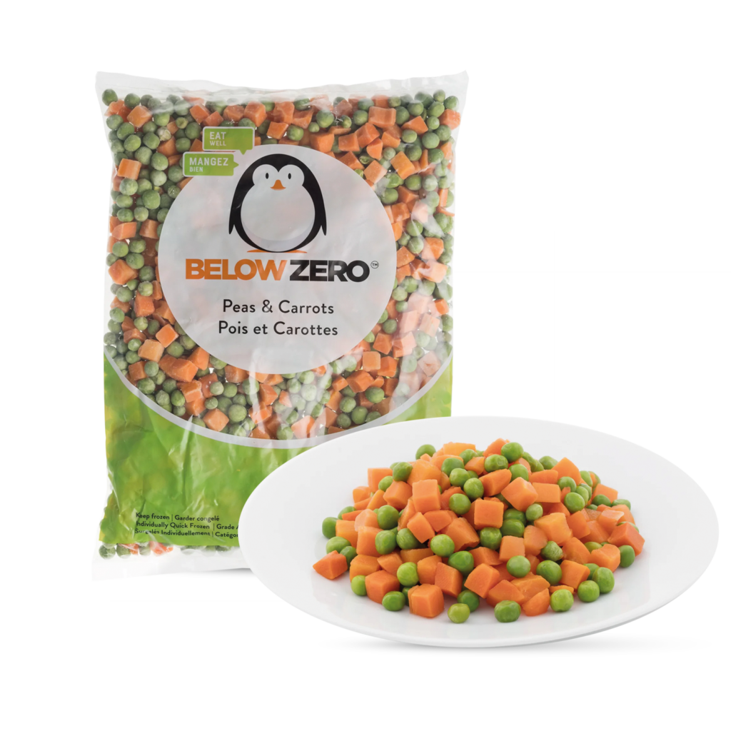 Below Zero peas and carrots