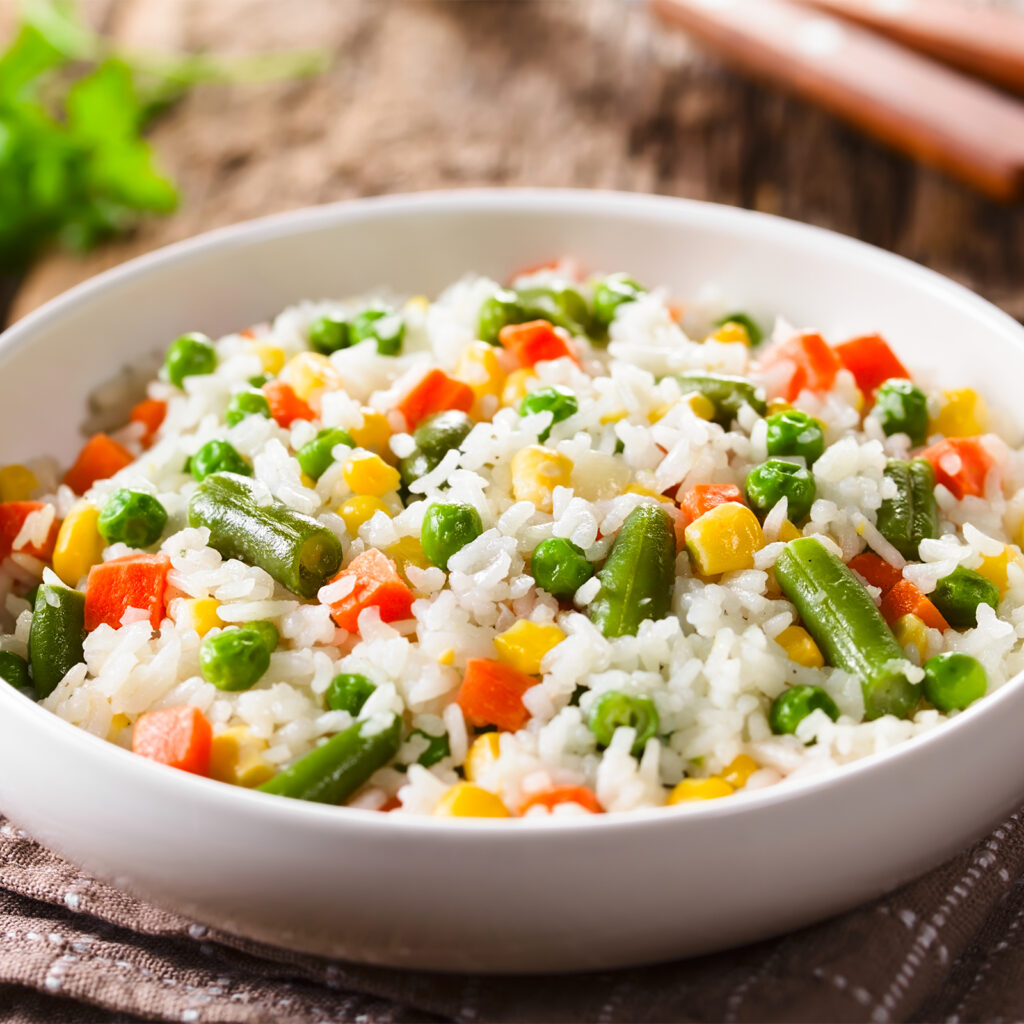 Simple mixed vegetables rice recipe using Below Zero