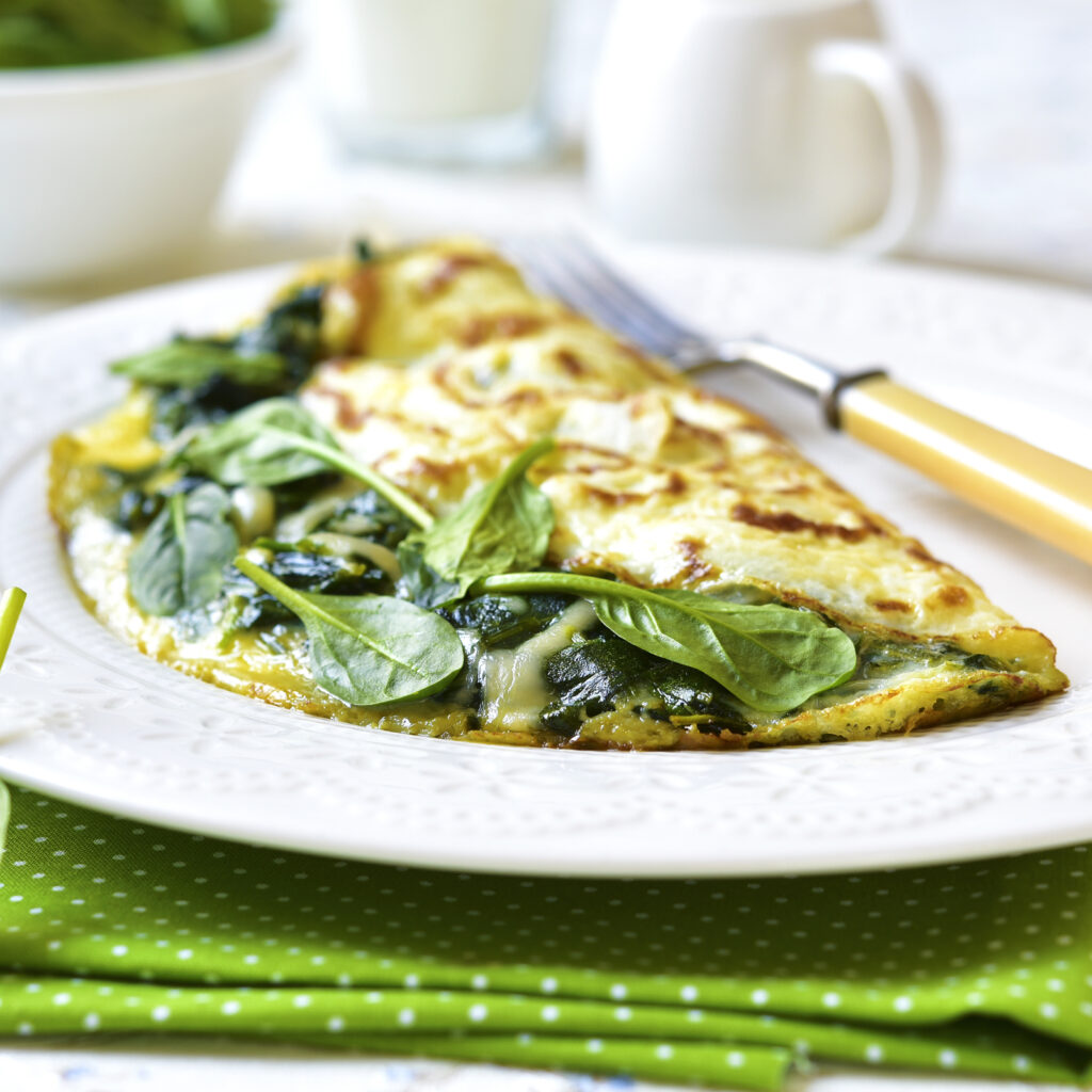 Spinach, feta and dill omelette recipe using Below Zero