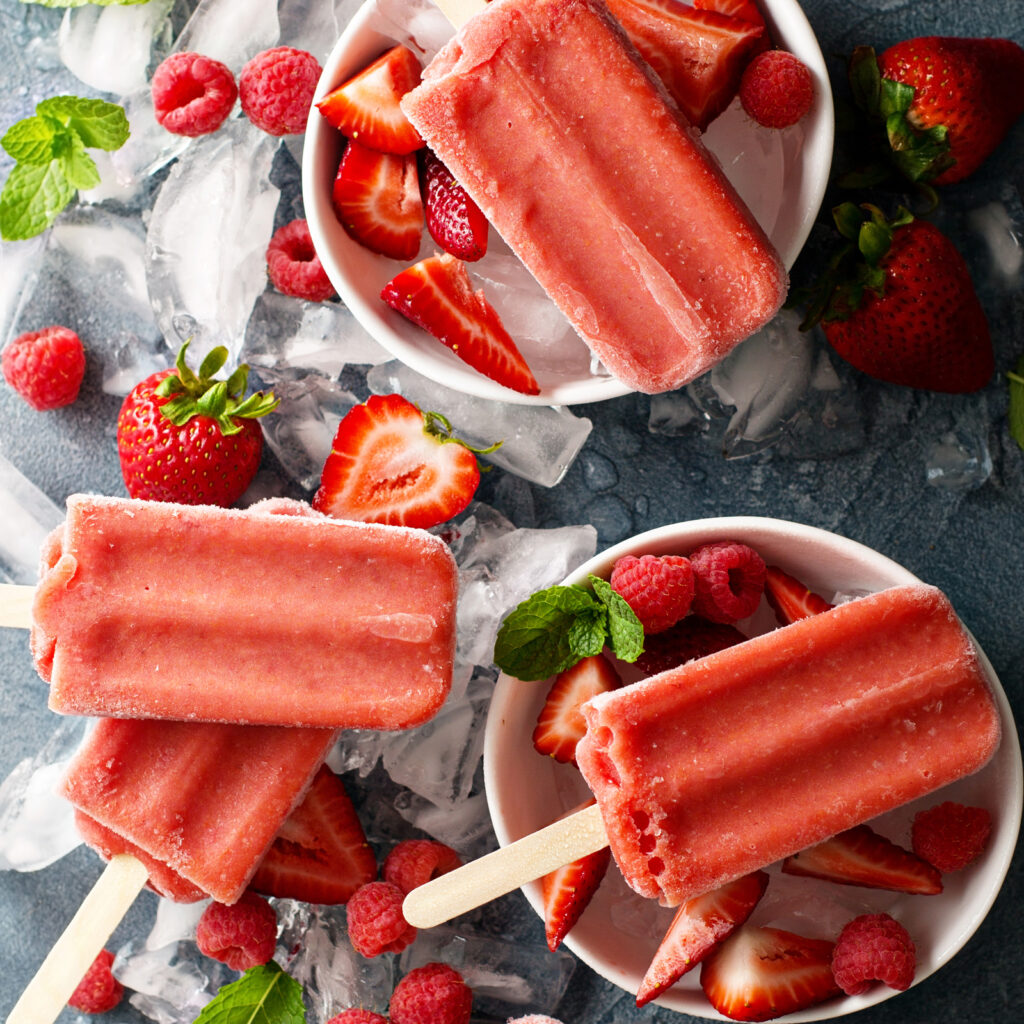 Strawberry and raspberry popsicle recipe using Below Zero