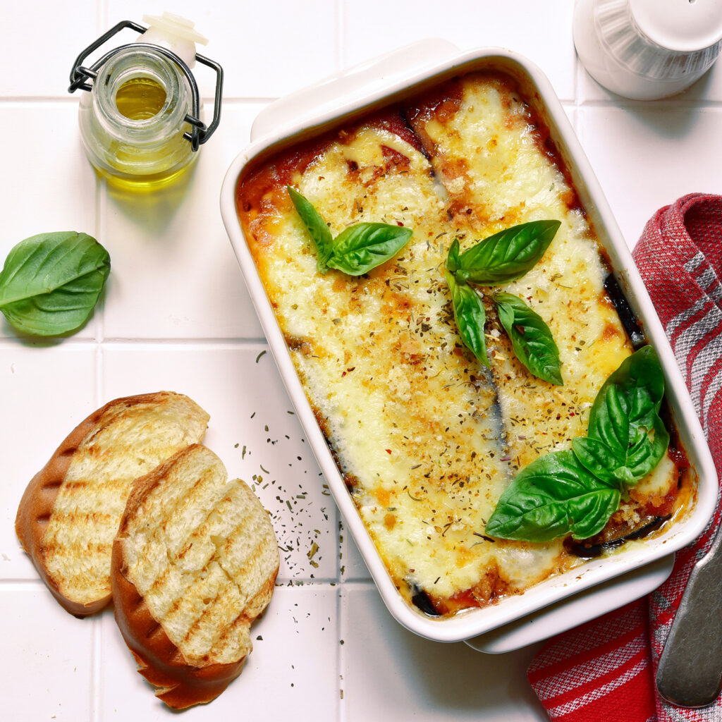 Vegetarian moussaka recipe using Below Zero