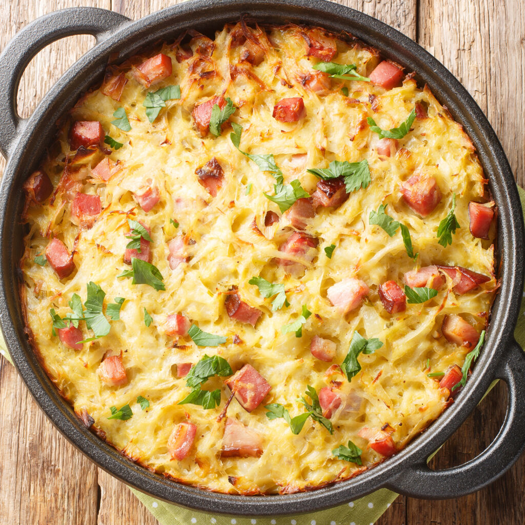 Hashbrown and sausage casserole recipe using Below Zero