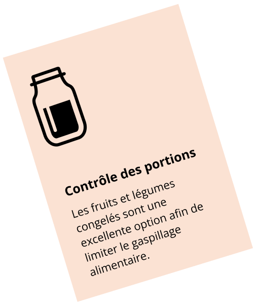 Portion Control: Frozen fruits and vegetables are a great way to limit food waste.